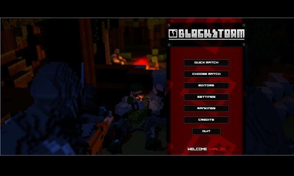 El menú nos permite entrar en una partida aleatoria, escogerla o editar escenarios.