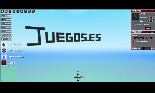 Un detalle del editor de escenarios.