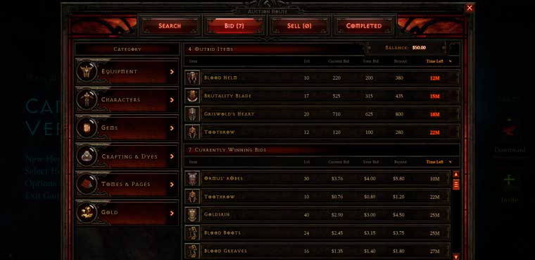 Diablo III - Casa de subastas con dinero real abierta