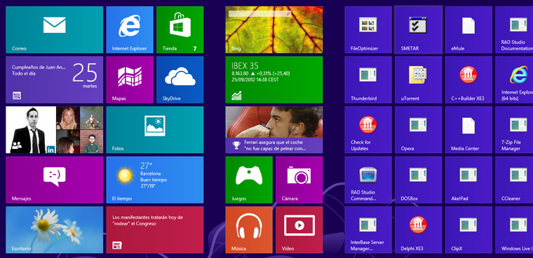 Interfaz Metro Windows 8